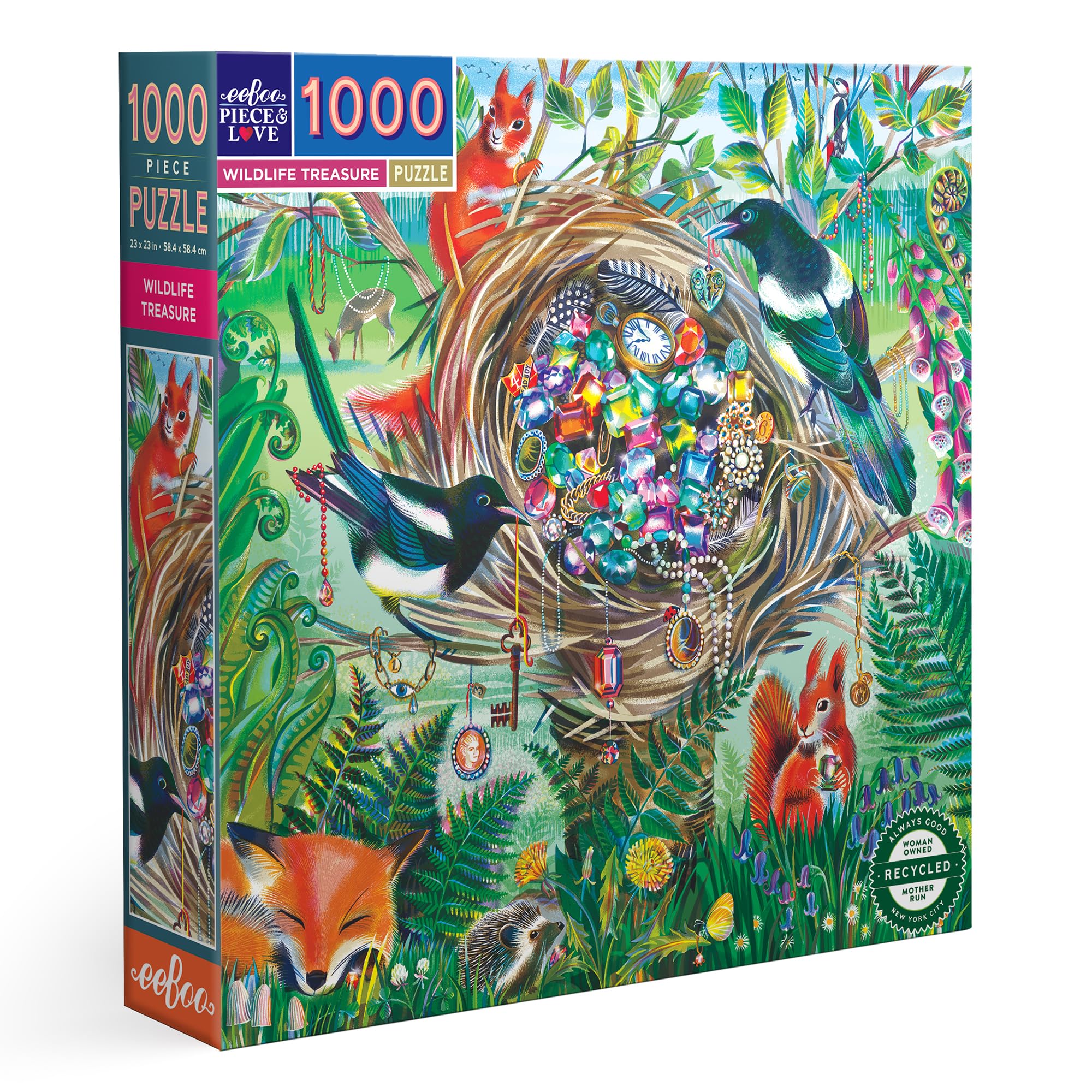 Amazon.com: eeBoo Piece & Love: Wildlife Treasure - 1000 Piece