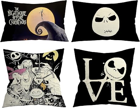 Giosve 18 x 18 Inch and 12x20 Inch Set of 4 Decorative Pillowcase Valentine Day Throw Pillow Cover Gifts for Gothic Room Couch Sofa Decor, Gifts for Women Men, Couples, Boyfriend