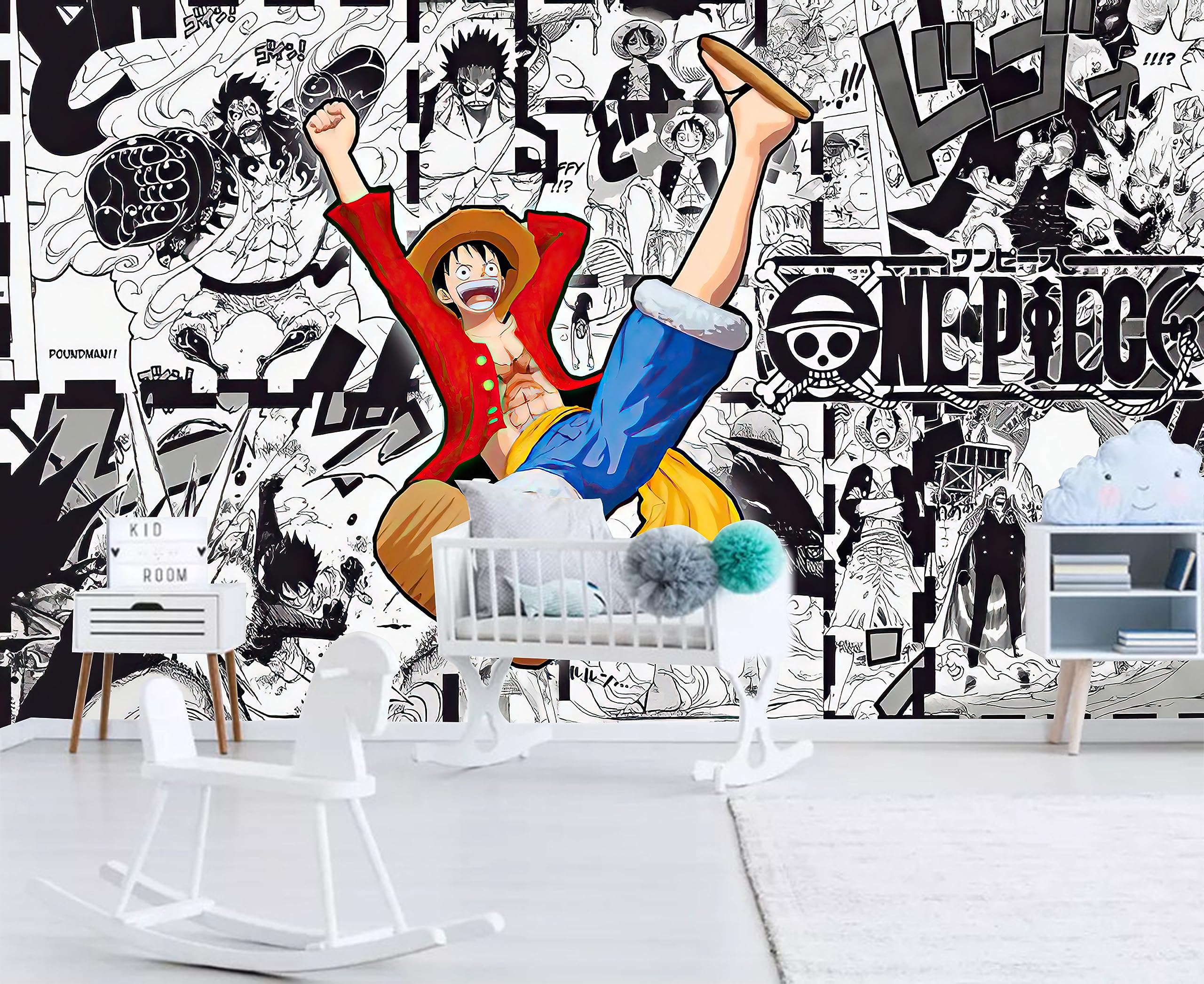 Custom Size Wall Murals，3D Anime Animation PiratesWood Pop Rock Papty，Removable Peel and Stick Self-Adhesive Wall Murals Large Photo Wallpaper