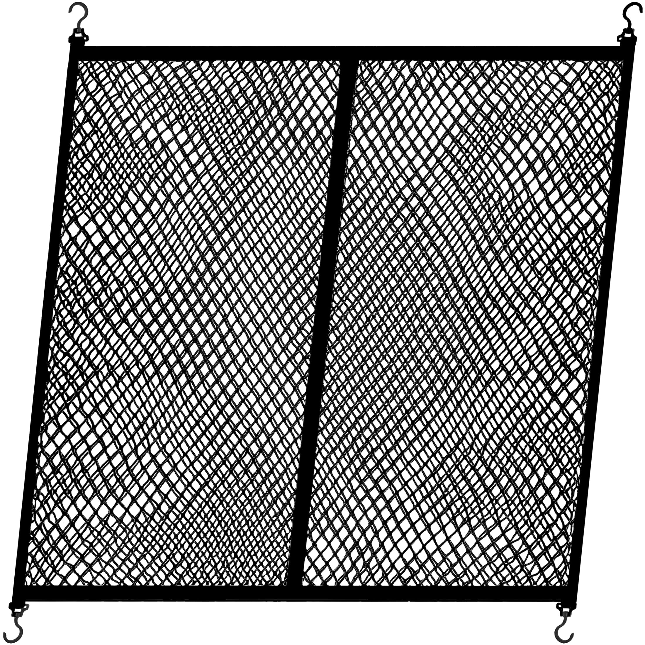 Gepäcknetz, LKW-Bett-Organizer, Netz Kofferraum, Aufbewahrungsnetz, Geeignet für Tägliche Leichte Lasten von LKWs, 1,2 m x 1,2 m Mit 4 Großen Haken, Erweiterbar auf 2,1 m x 2,1 m (Doppelt)
