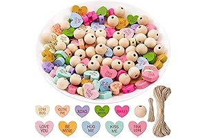 Haooryx 121pcs Valentine's Day Wooden Beads, a Vibrant Conversation