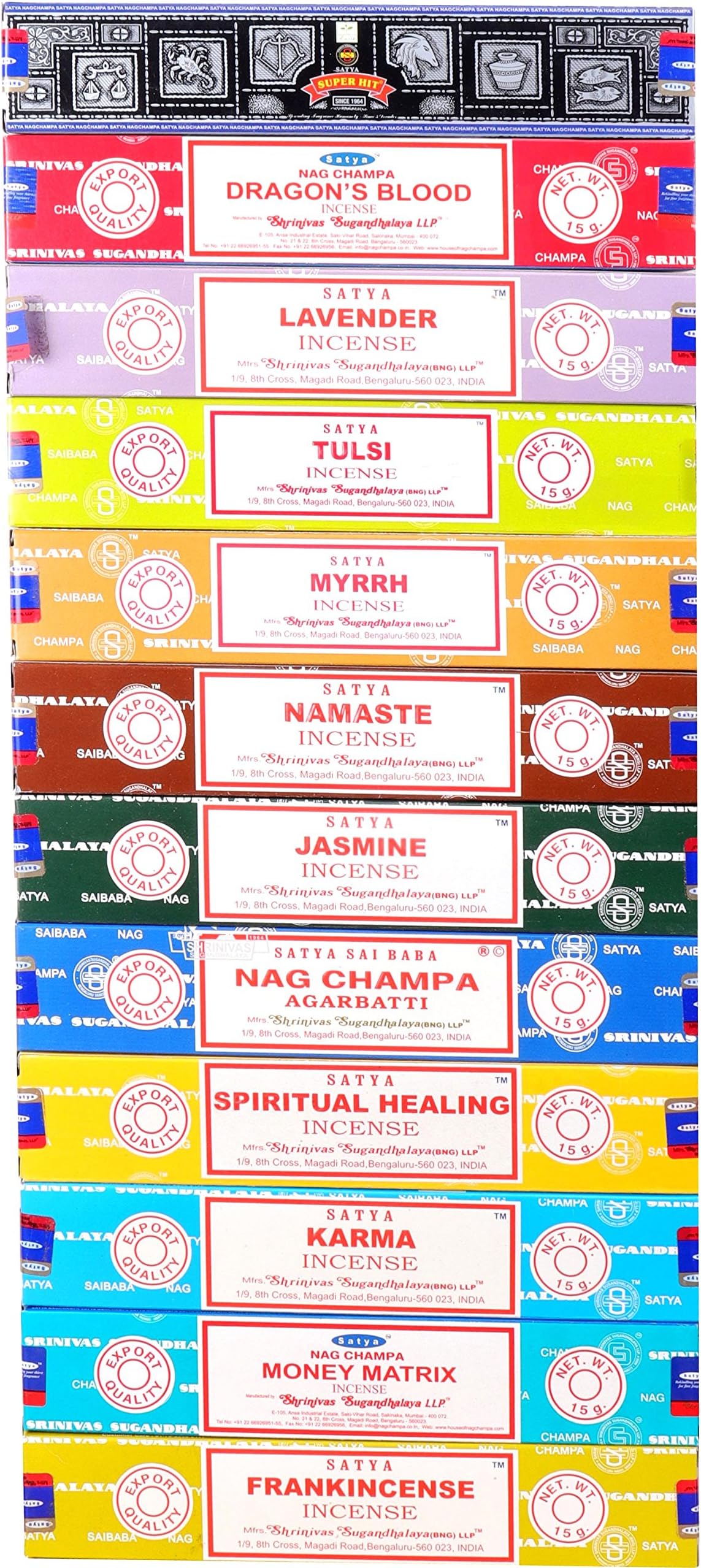 Satya Incense Sticks, Series 1, 12x15g