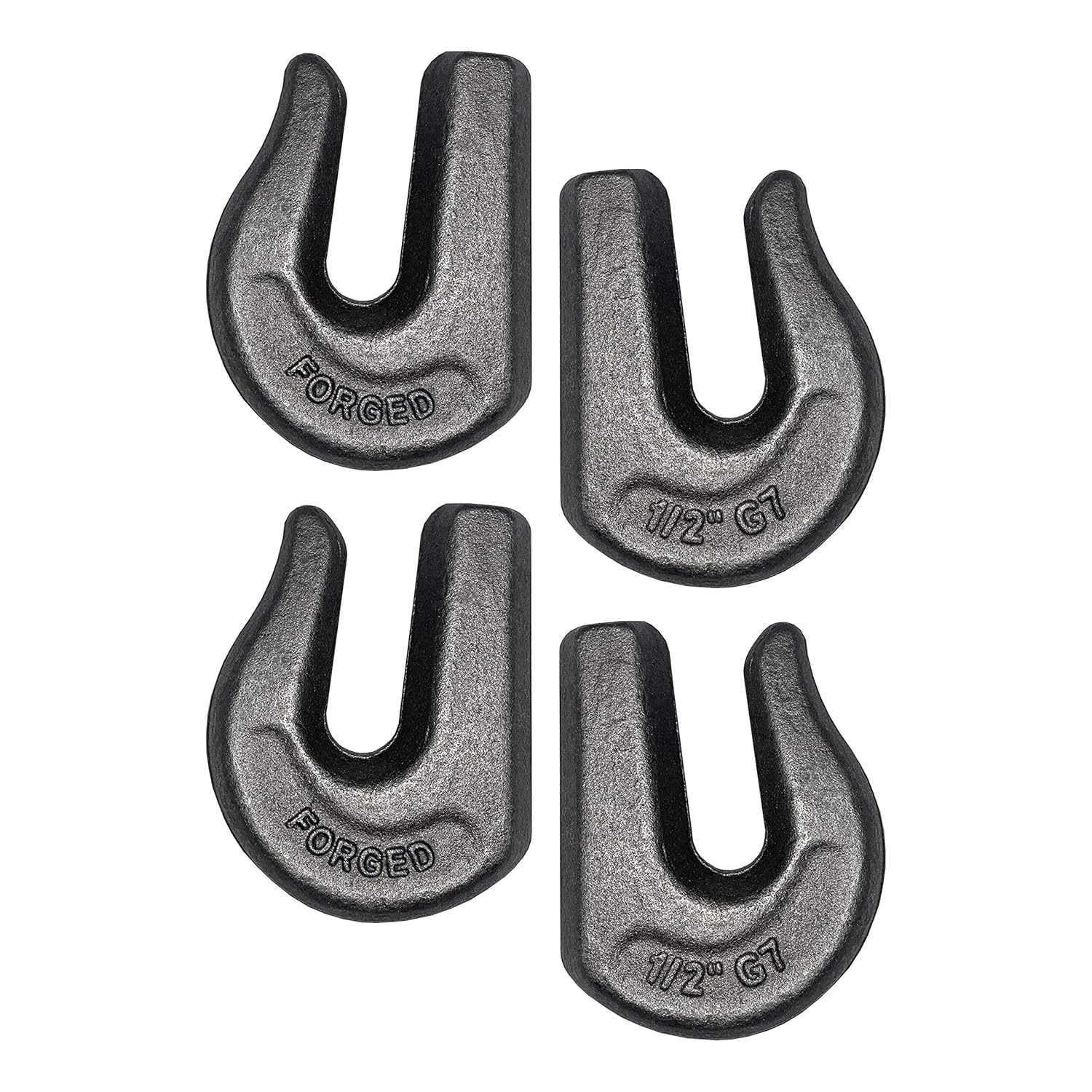 4 Pack Heavy Duty 1/2" Weld On Grab Hook, Grade 70 Clevis Chain Hook for Trailer, Truck, Rigging, Flatbed, Tractors, Loader, Bucket, Tie Down (4)