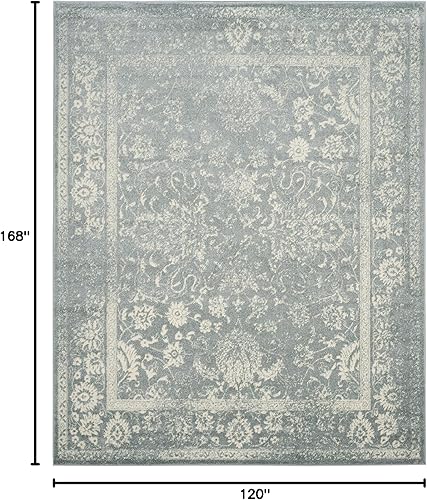 Miniatura 338 de Safavieh colección Adirondack - Alfombra de área, 6 x 9 pies, gris y azul, diseño oriental desgastado, no desprende pelusa, fácil cuidado, ideal