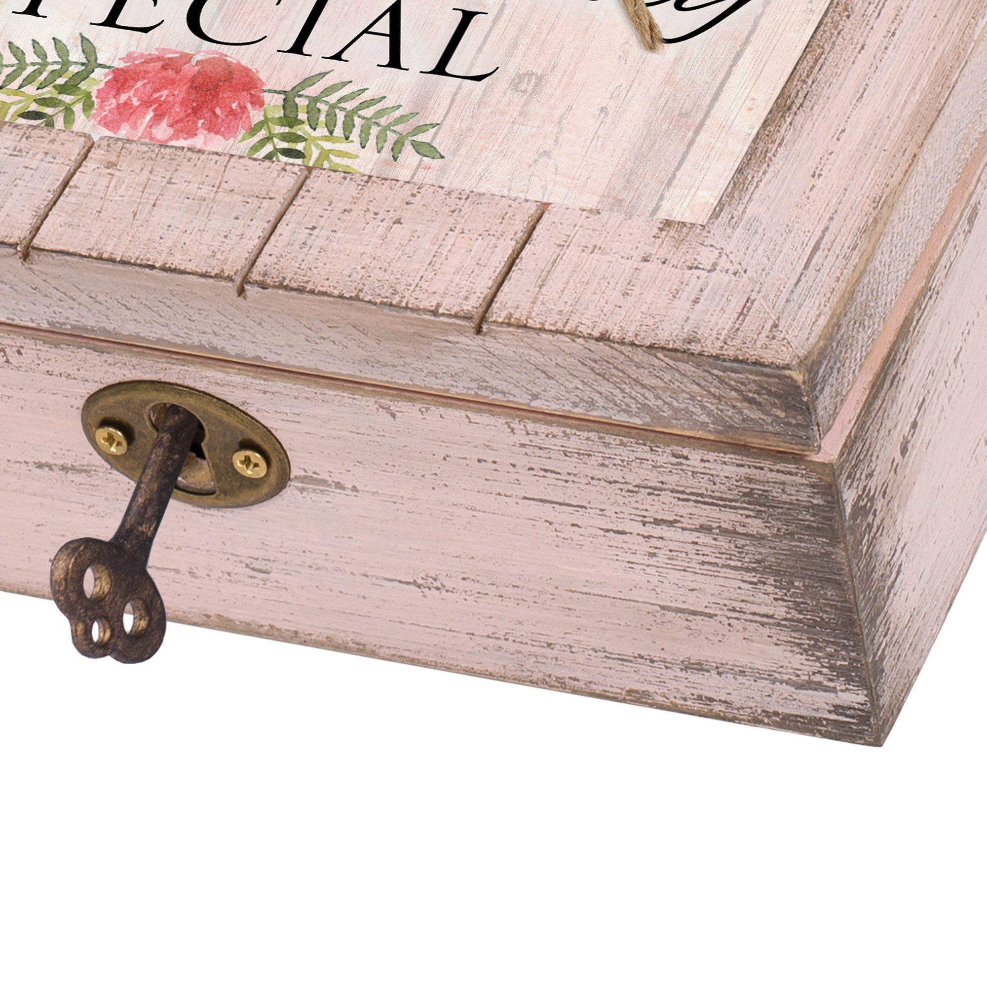 Croce in legno rosa con frase e nastrino