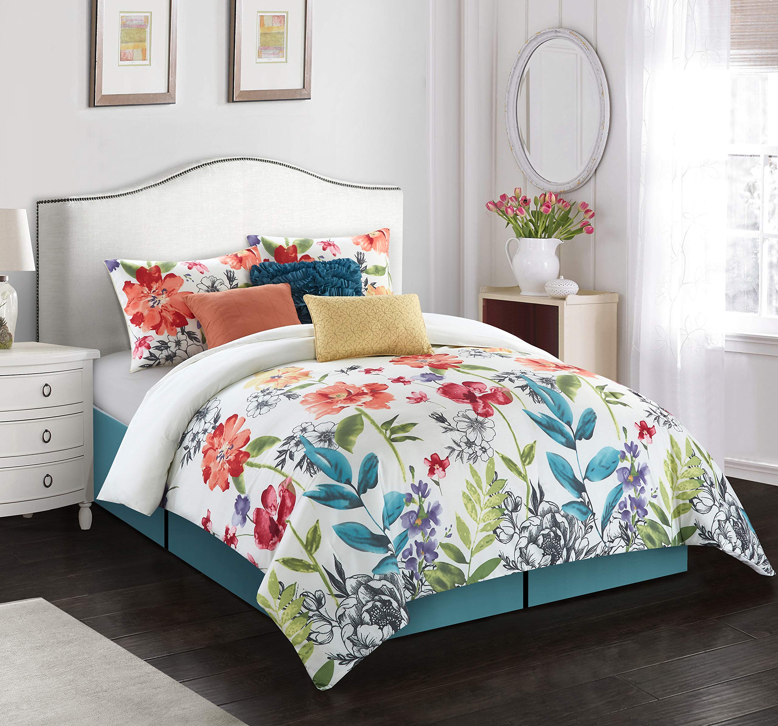 Stratford Park Garden Comforter Set, Queen, Multi-Colored