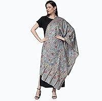 Vista 9 de PASHWRAP Kalamkari Wrap pintado a mano en Cachemira, chal grande de lujo para mujer