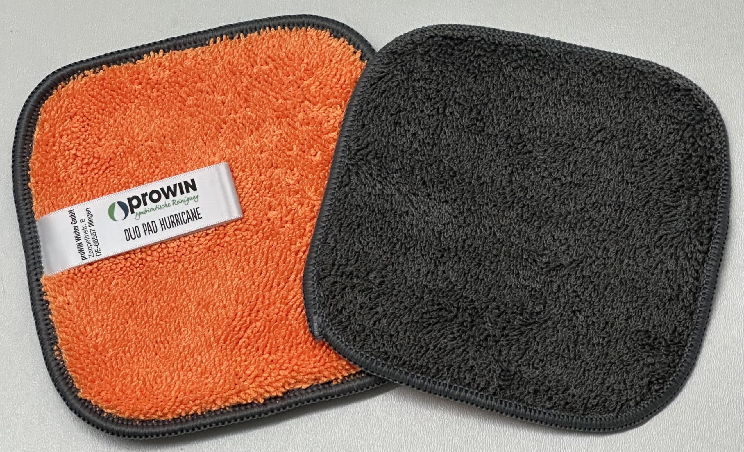 proWIN DUO PAD HURRICANE Lot de 2 tapis Anthracite/orange 13 x 13 cm