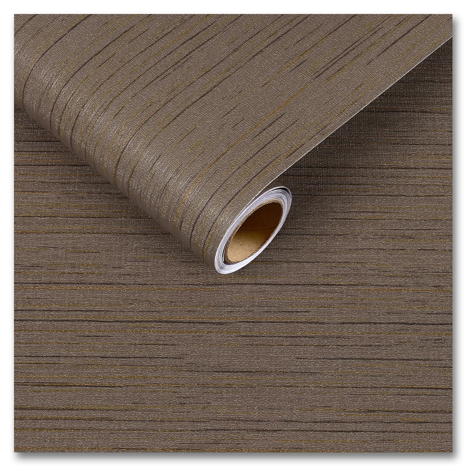 CRE8TIVE Wide 24"x118" Dark Brown Grasscloth Peel and Stick Wallpaper Fabric Linen Contact Paper for Walls Removable Self Adhesive Faux Grass Cloth Textured Wallpaper for Bedroom Kitchen Drawer Liners