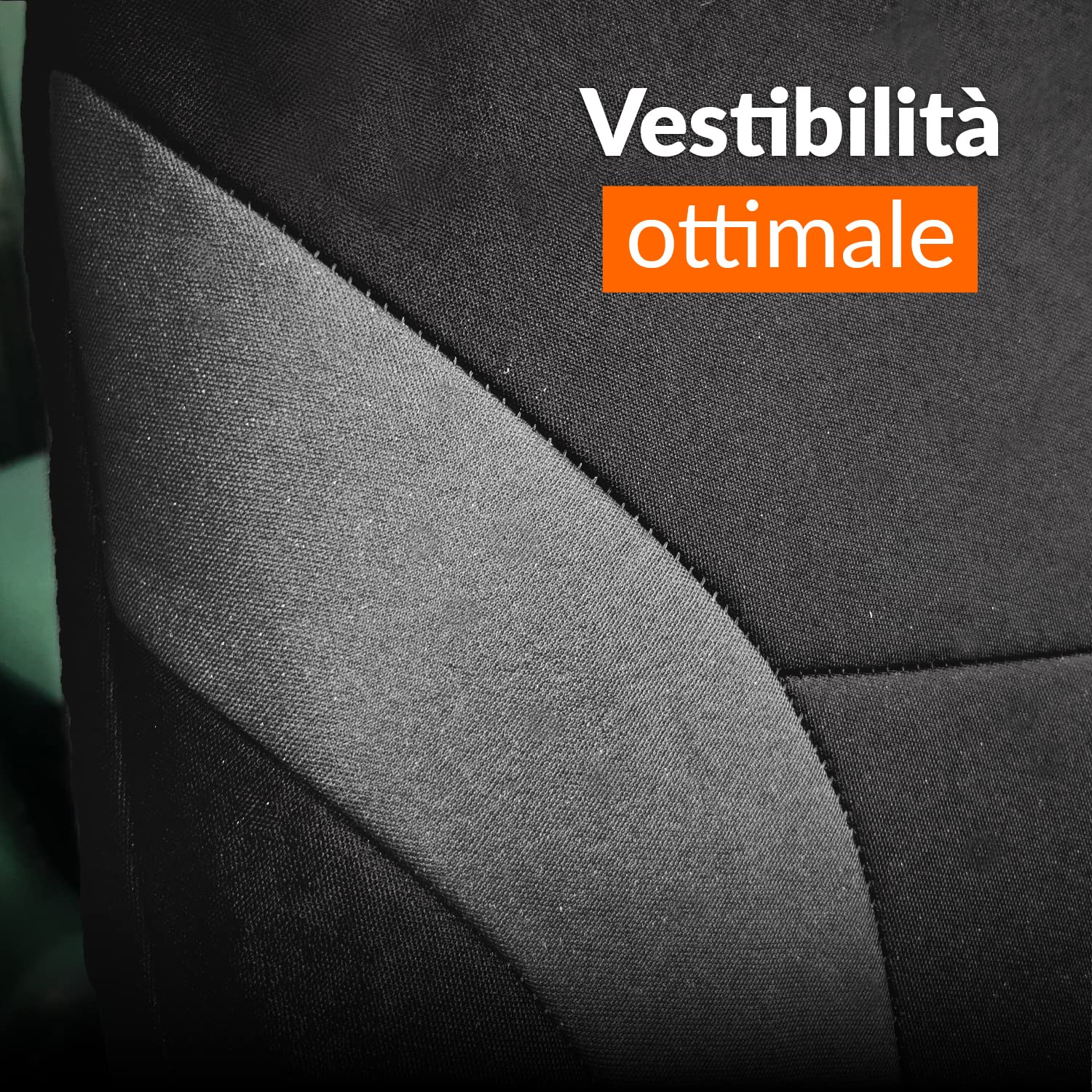 Upgrade4cars Coprisedili Auto Anteriore Universali Nero Grigio Set per Guidatore e Passeggero Accessori Auto Interno