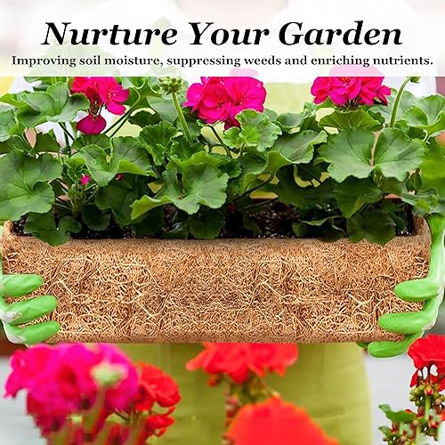 Miniatura 5 de CraftVie Rollo de revestimiento de coco de 12 x 80 pulgadas con grosor de 0.3 pulgadas, fibra de coco 100% natural para uso versátil en forros de