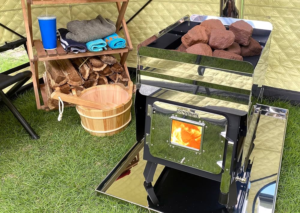 サウナテント　ストーブ付き　サウナストーン新品付き 楽天市場】サウナテント サウナストーブ サウナストーン セット