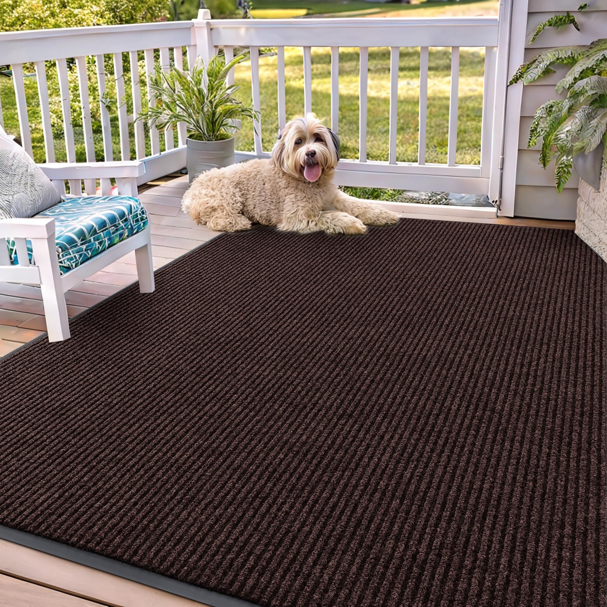 OLANLY Front Door Mat Indoor Outdoor Entrance, Waterproof Heavy Duty Doormat, Fade Resistant, Low Profile, Easy Clean Patio Porch Welcome Floor Mats for Entry, 29.5x17, Beige — view 210