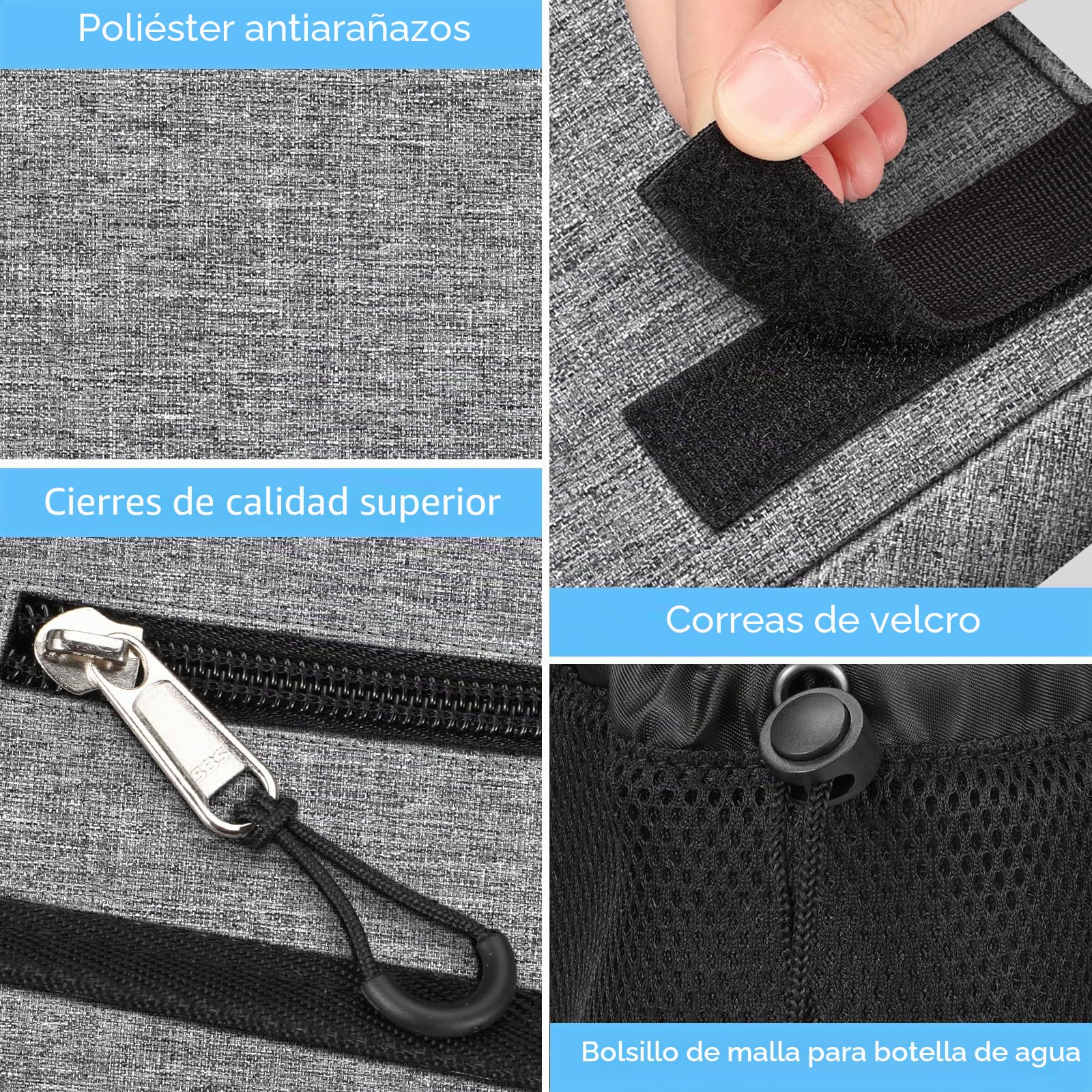 FINPAC Bolsa Andador con Portavasos, Grande Bolsa de Asas para Accesorio de Silla de Ruedas, Plegable Manos libres Organizador Walker Tote Bag para Ancianos, Senior,