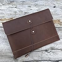 Vista 17 de Vintage pu Leather 13.5" Certificate File Sleeve Case Business Manila Clutch Envelope Bag Office Documents Folder (Army Green)