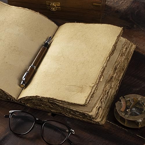 Miniatura 5 de NomadCraftsCo. Diario de cuero vintage con diseño de árbol de la vida, encuadernado en cuero, papel antiguo, hermoso cuaderno de bocetos de cuero en