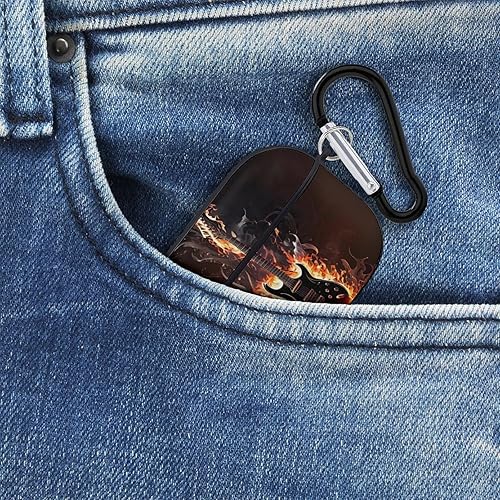 Miniatura 8 de Funda de guitarra eléctrica para Airpods Pro (21 generación) con llavero, funda protectora completa a prueba de golpes, funda rígida de