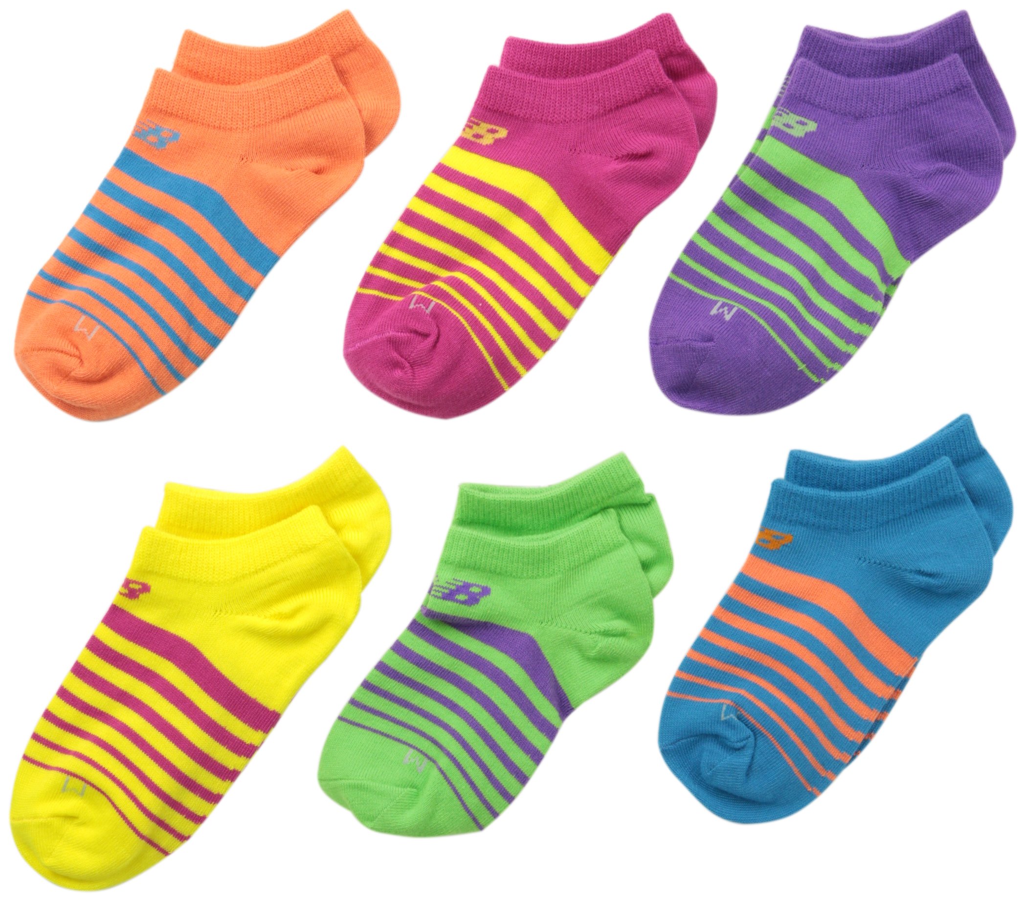 New Balance Kid's No Show Fashion Socks (6-Pack)
