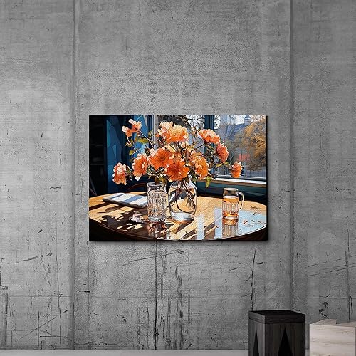 Miniatura 4 de SIGNED Olivia's House Giclée Print Floral Marigolds and Rose Wine Still print print, Wall Art, Art Print