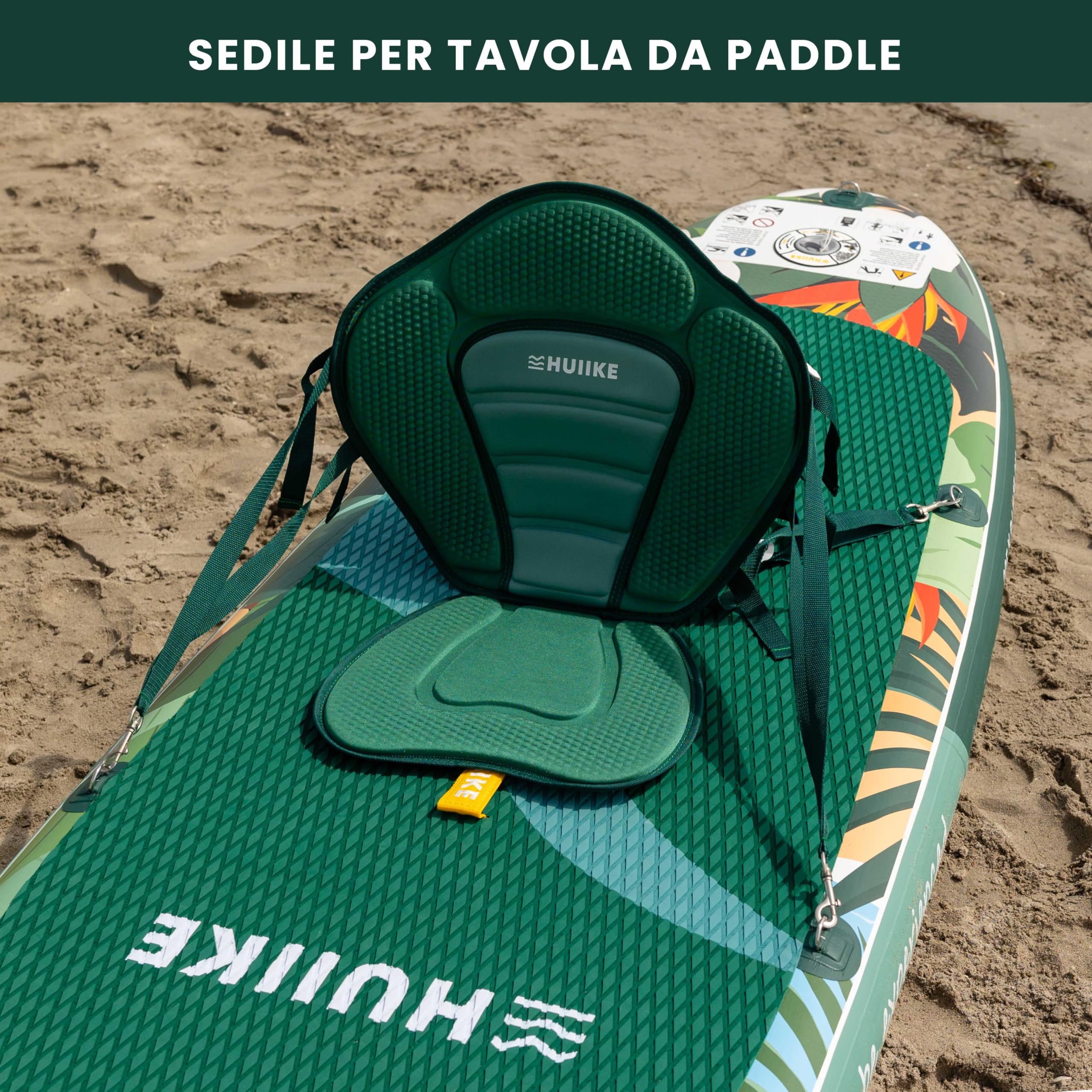 HUIIKE SUP Seat with 4 Adjustable Straps Inflatable SUP Seat with Back Pocket | Kayak Seat, Inflatable Table Seat | Fishing Chair | Accessories Stand Up Paddle, Kayak, Canoe - 5