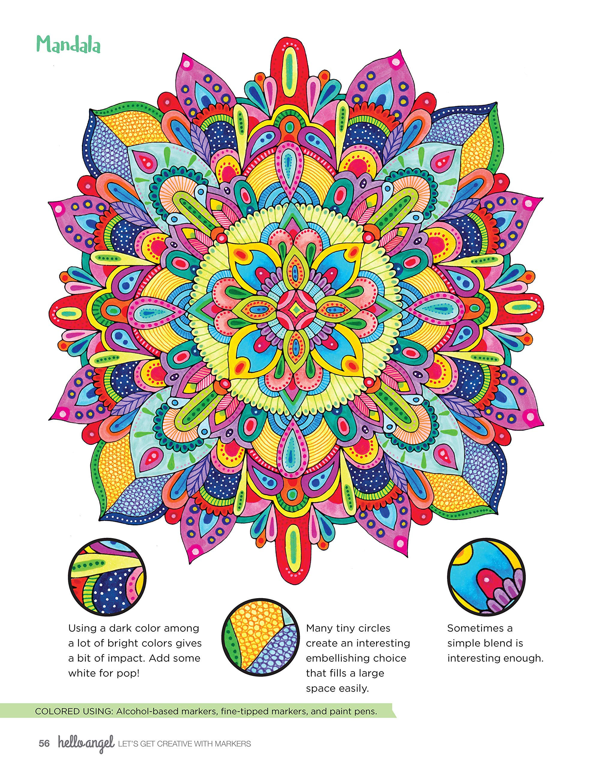 Let's Get Creative with Markers: A Creative Workbook for Coloring, Shading, Blending, and Beyond (Design Originals) Beginner's Guide with Step-by-Step Instructions, from Hello Angel (Instant Happy) - Image 6