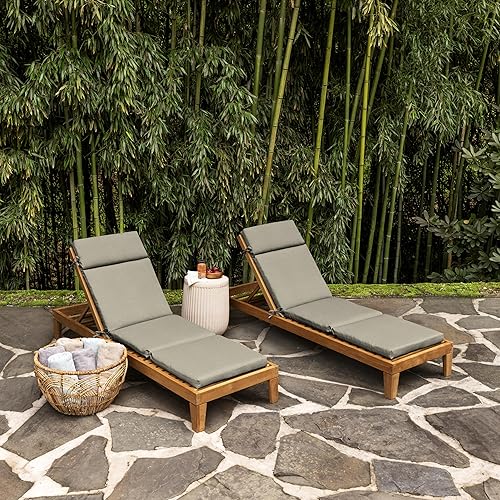 Miniatura 3 de Arden Selections - Cojín de tumbona para exteriores, repelente al agua, resistente a la decoloración, fibra natural, 21 x 72 pulgadas, textura de