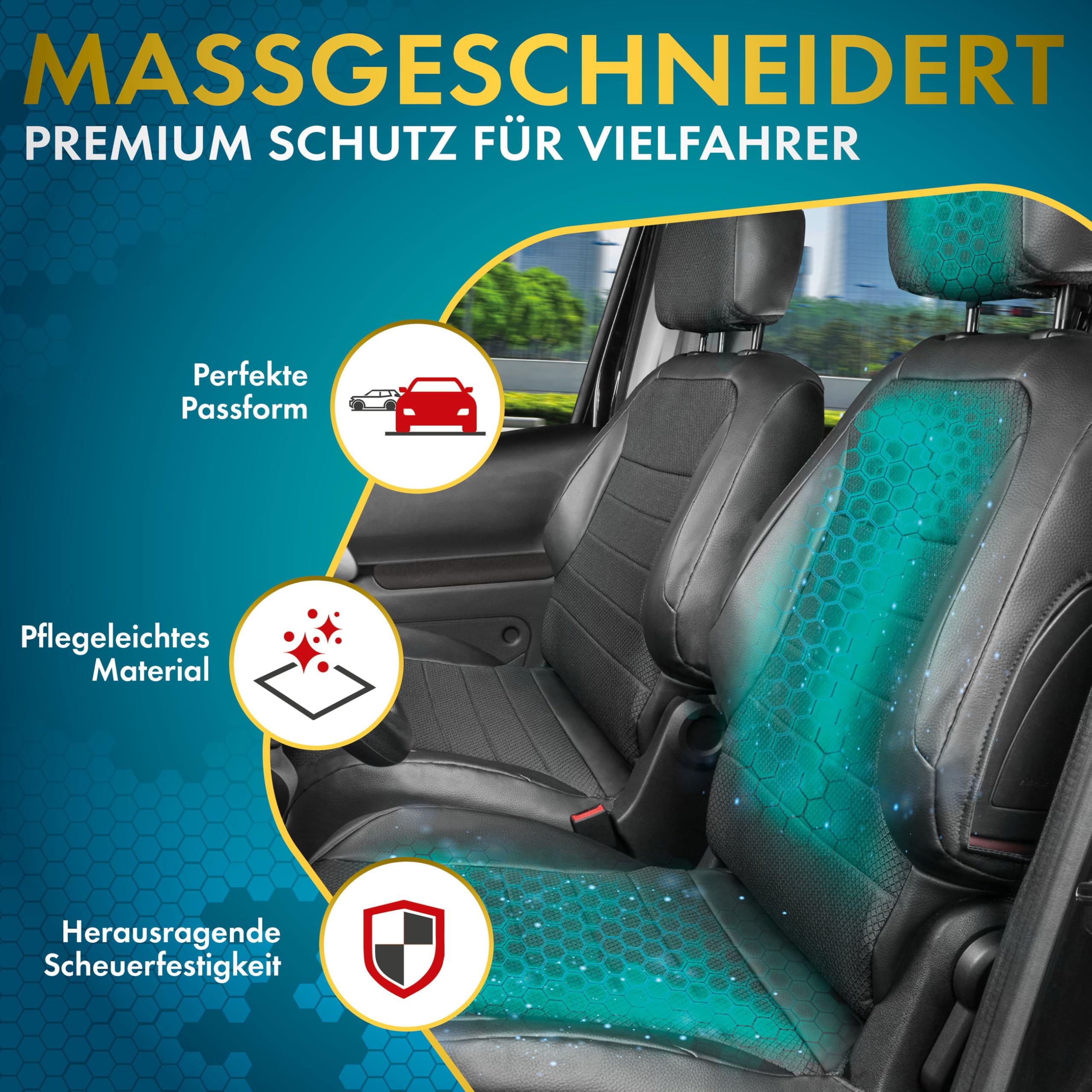 Walser Premium Transporter Sitzbezüge Auto für Peugeot Boxer 2006-Heute, 2 Einzelsitzbezüge vorne, Auto Sitzbezüge, Sitzschoner Auto, Auto Sitzauflagen Set für Van