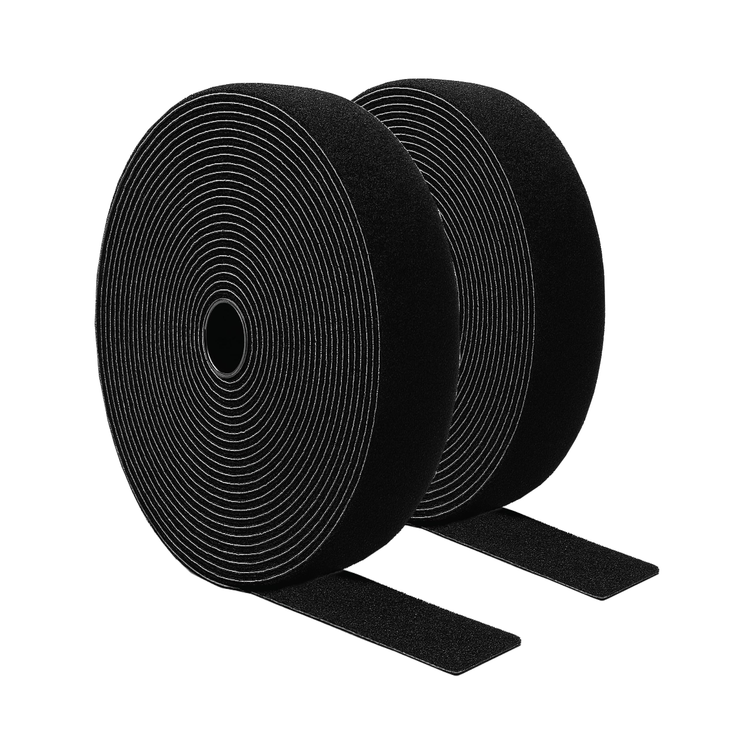 KORBOND Hook & Loop Tape 15m- Black – Double Sided Sticky Tape - Extra Large Roll of Self-Adhesive Sticky Back Fastening Tape – 2cm Width