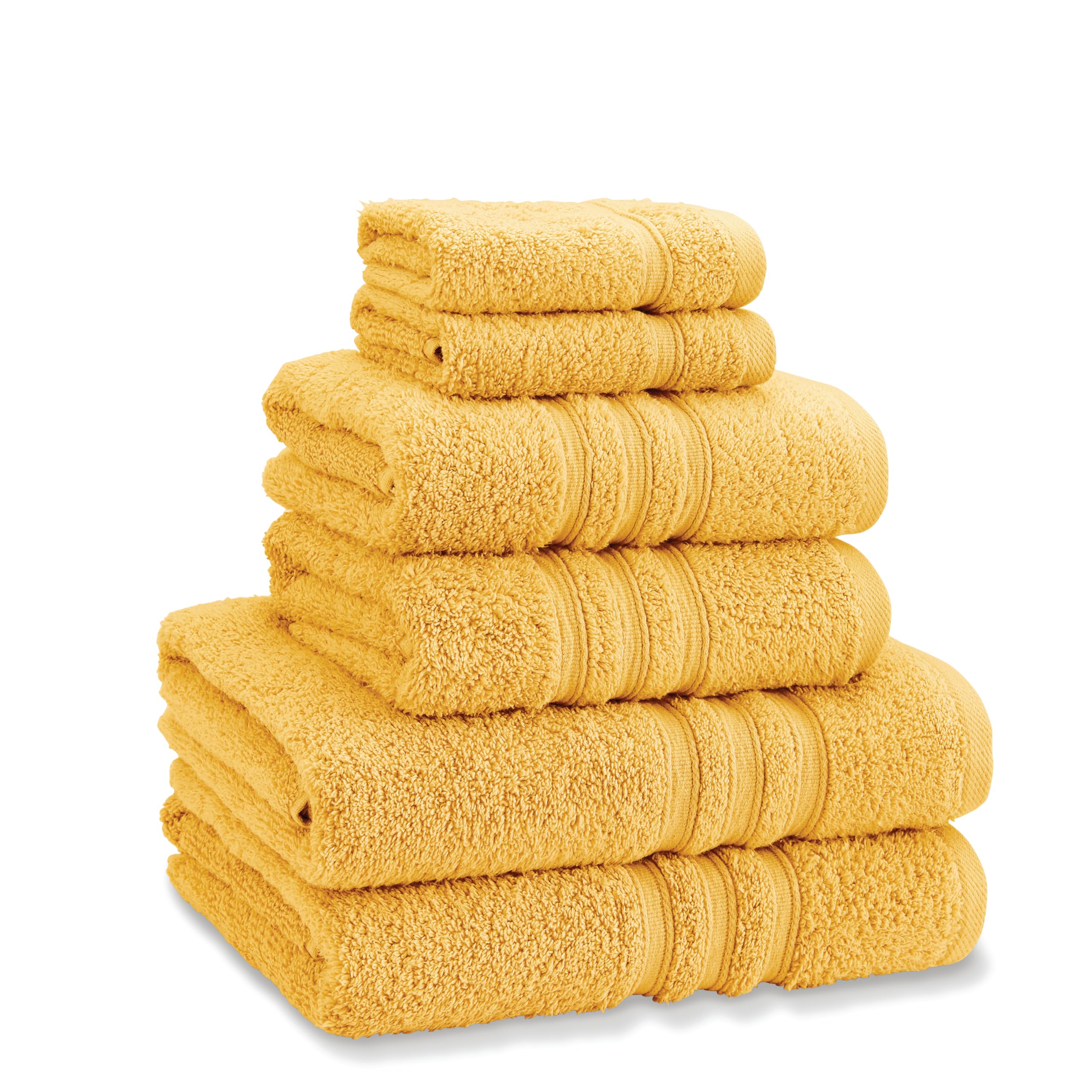 Catherine Lansfield Zero Twist Cotton 6 Piece Towel Bale in Yellow