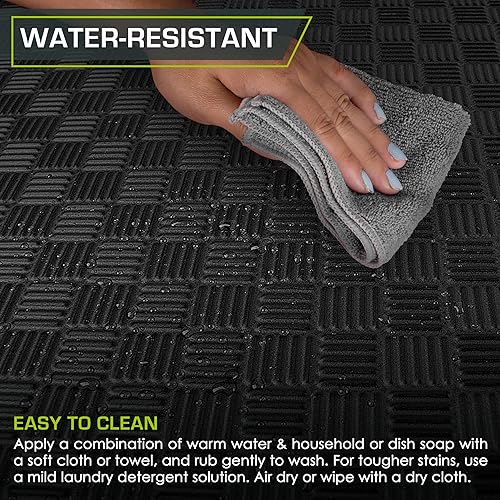 Miniatura 5 de ProsourceFit Tapete de rompecabezas de ejercicio de  pulgada, azulejos de espuma EVA a cuadros con textura antideslizante, tapete de gimnasio con