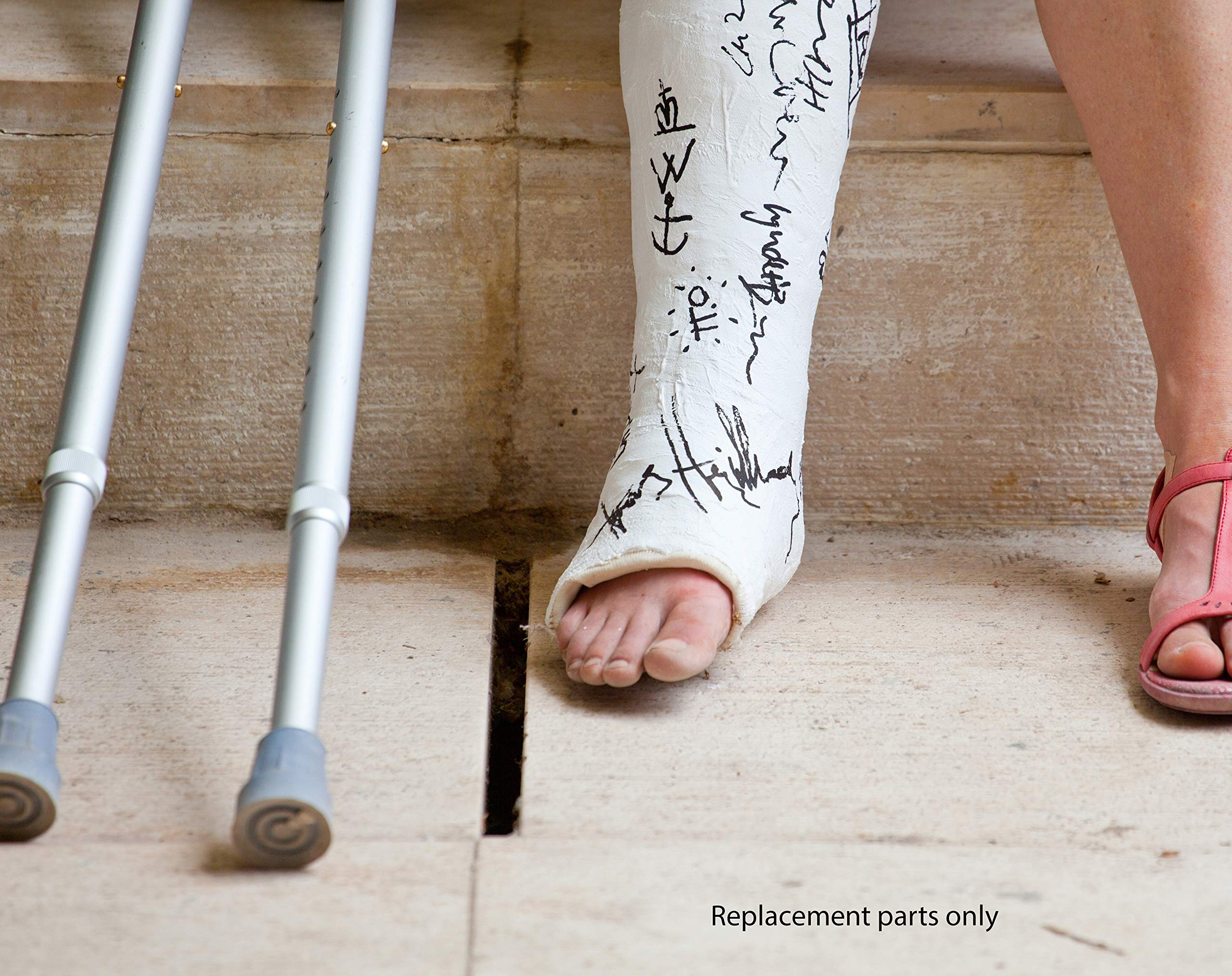 Cornucopia Replacement Crutch Parts Set, Comfortable Gray Rubber Pads