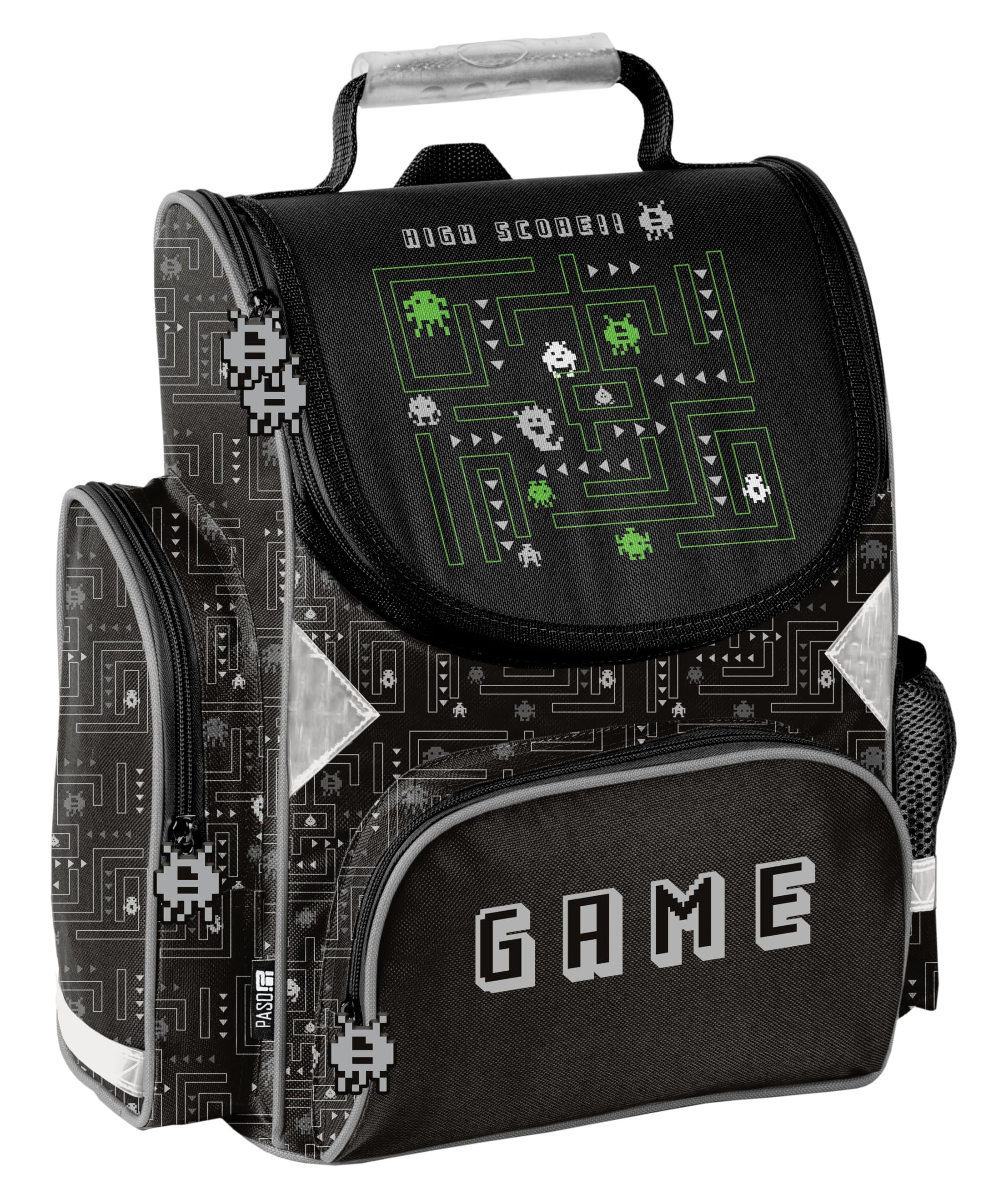 Schulranzen Set 3 teilig Tornister Jungen Schwarz Player Gamer