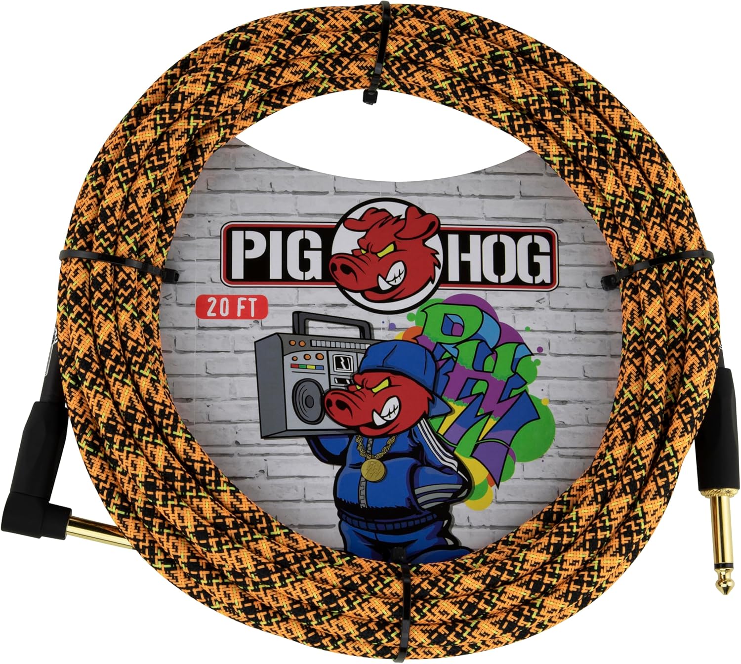 Pig Hog PCH20GPKR Instrument Cable, Pink Graffiti