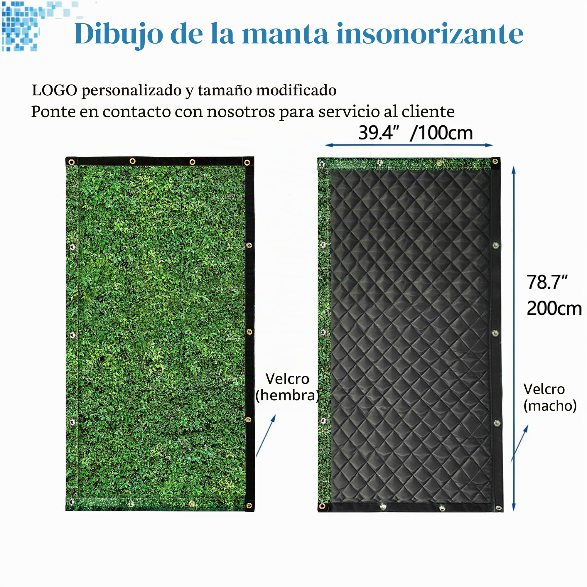 Aislamiento Acústico de Pared para Exteriores, 100 cm * 200 cm de cubierta insonorizada, cubierta de protección acústica, paredes de protección contra el ruido en obras, aires acondicionados