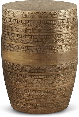 Miniatura 165 de SIMPLIHOME Curtis - Mesa cilíndrica de metal industrial de 16 pulgadas de ancho en negro degradado y plateado, totalmente montada, para sala de