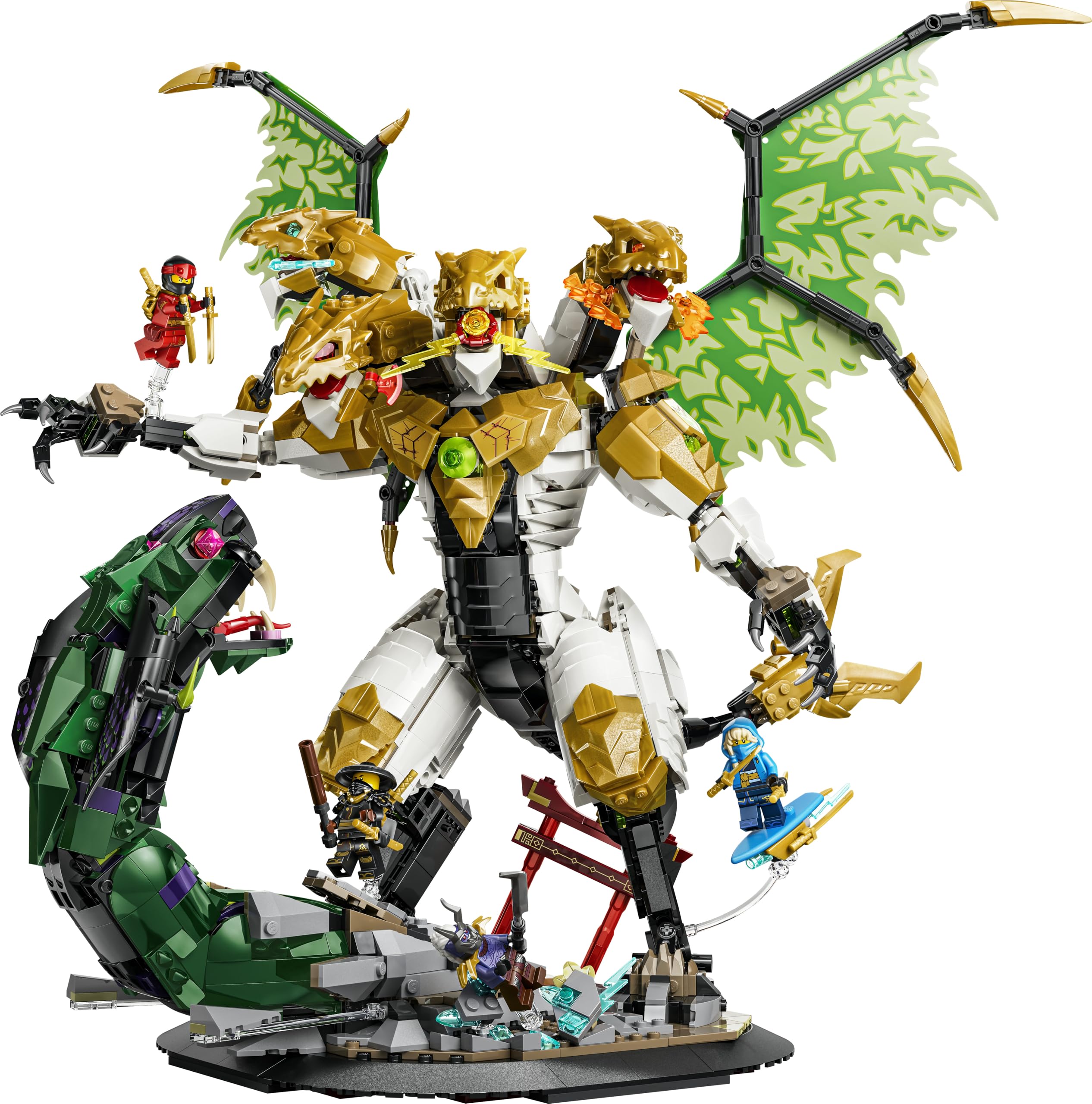 LEGO NINJAGO Duell mit dem Ultradrachen - Spielzeug mit 4-köpfiger Actionfigur, Schlange & 4 Minifiguren mit Katanas - Kinderzimmer Deko - Geschenk für Jungen ab 12 Jahren und Teenager-Fans - 71872