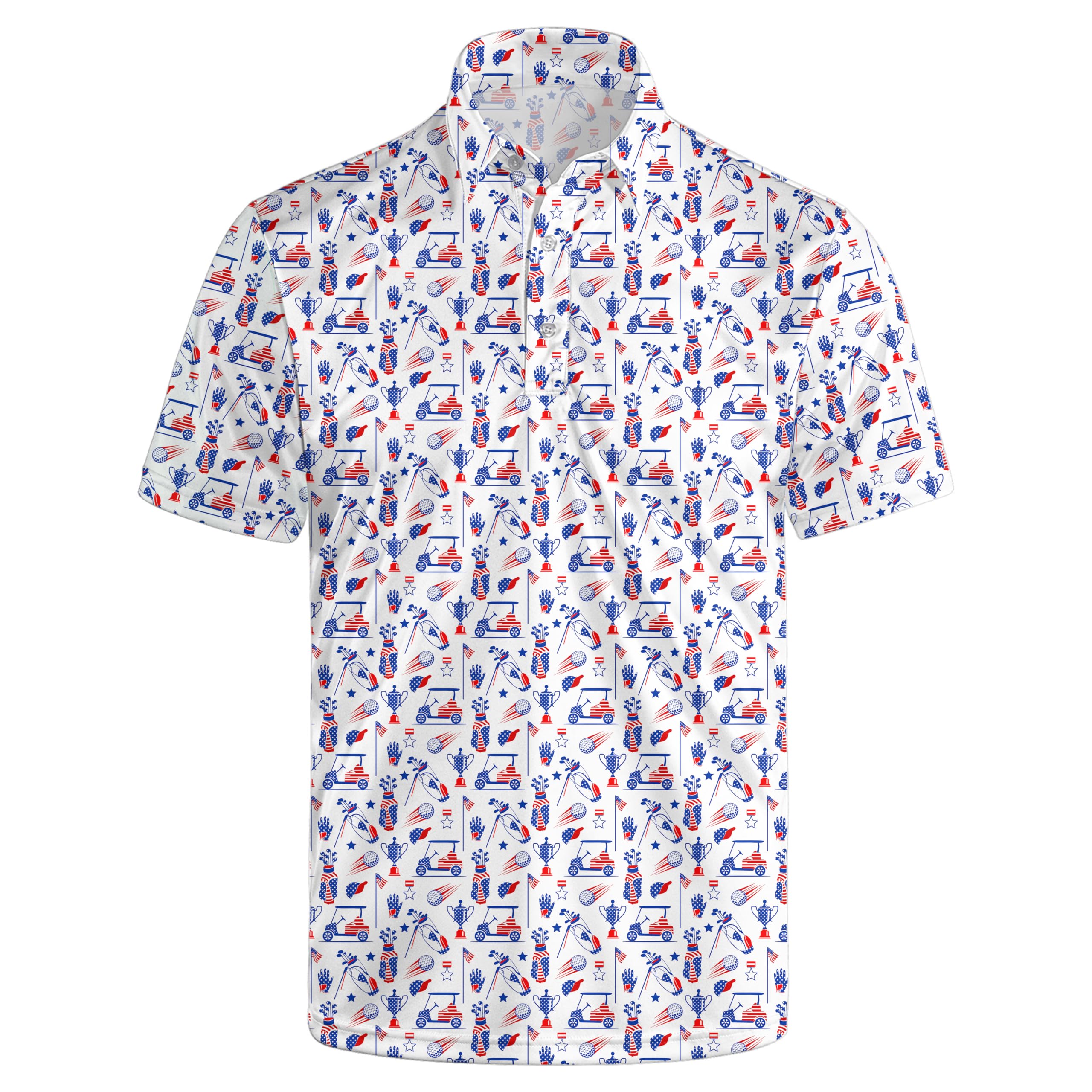 Golf Polo Shirts for Men Moisture Wicking Quick Dry Mens Golf Shirts 4-Way Stretch Funny Polo Short Sleeve