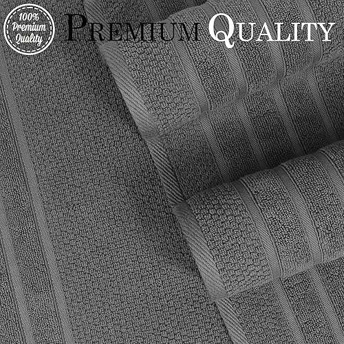 Miniatura 2 de Juego de toallas de baño, 100% algodón, 2 toallas de baño, 2 toallas de mano y 4 toallas pequeñas, de secado rápido, absorbentes, suaves, de felpa,