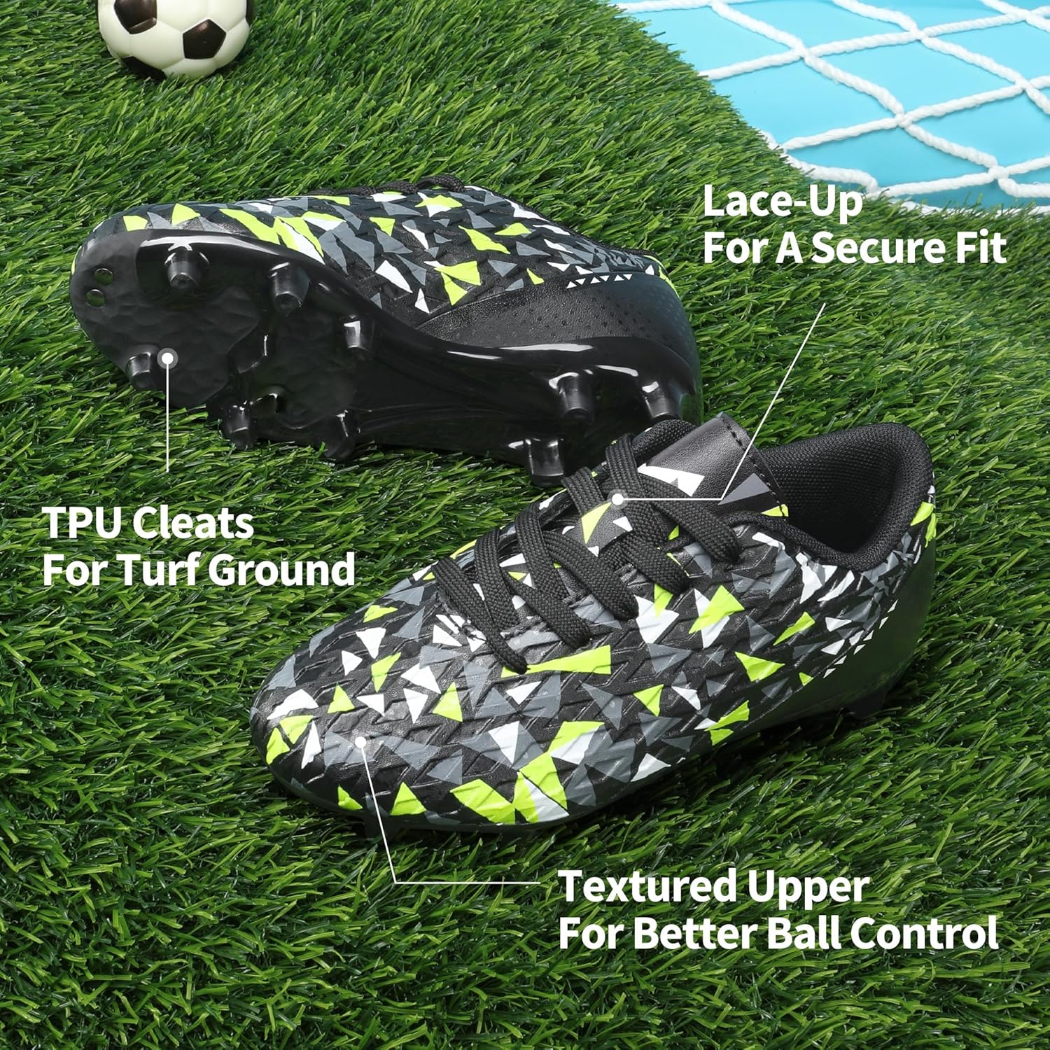 DREAM PAIRS Boys Girls Soccer Cleats Youth Firm Groud Athletic Outdoor Trainning Football Shoes for Little/Big Kid - Image 4