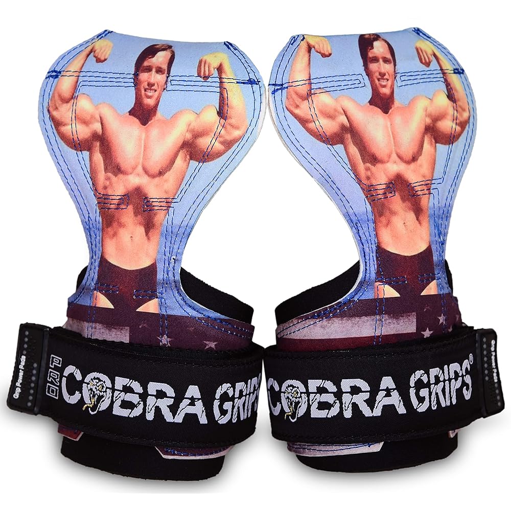 Cobra Grips PRO Weight Lifting Gloves Heavy Duty Straps Alternative Power Lifting Hooks Best For Deadlifts Adjustable Neoprene Padded Wrist Wraps Support Bodybuilding (PRO Arnold Leather)