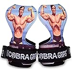Cobra Grips PRO Weight Lifting Gloves Heavy Duty Straps Alternative Power Lifting Hooks Best For Deadlifts Adjustable Neoprene Padded Wrist Wraps Support Bodybuilding (PRO Arnold Leather)