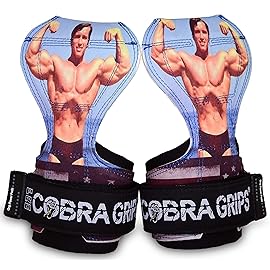 Cobra Grips PRO Weight Lifting Gloves Heavy Duty Straps Alternative Power Lifting Hooks Best For Deadlifts Adjustable Neoprene Padded Wrist Wraps Support Bodybuilding (PRO Arnold Leather)
