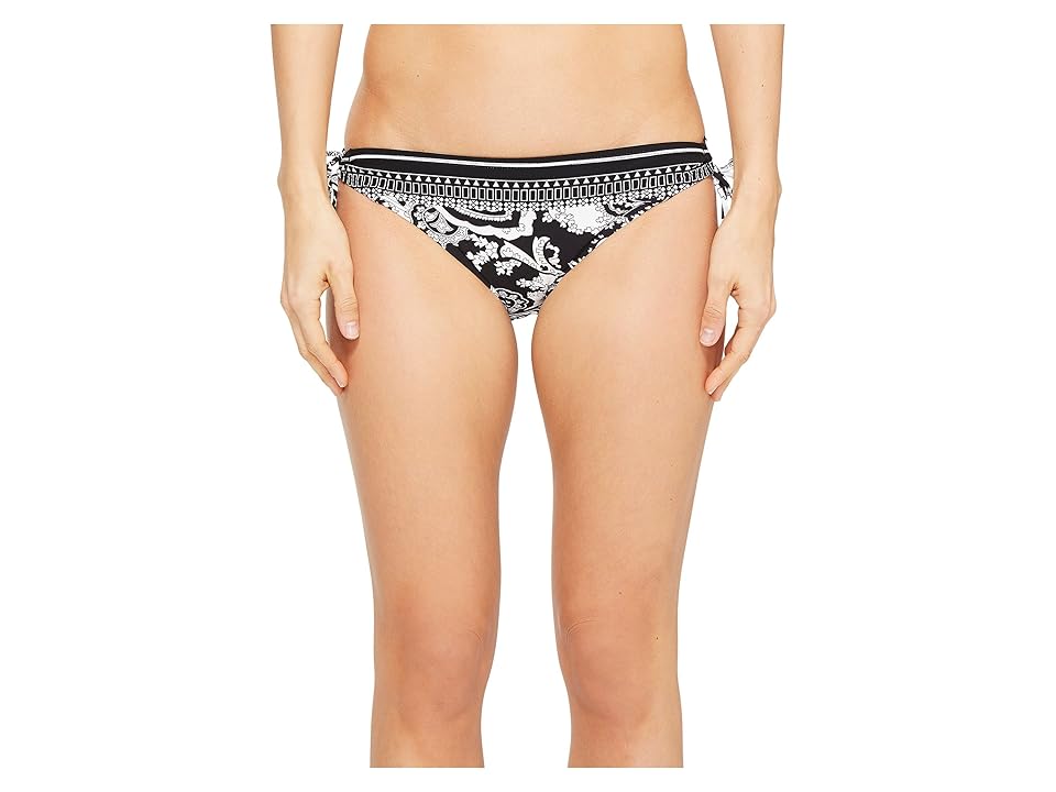 

La Blanca Sevilla Scarf Loop Tie-Side Hipster Bottom (Black/White) Women's Swimwear