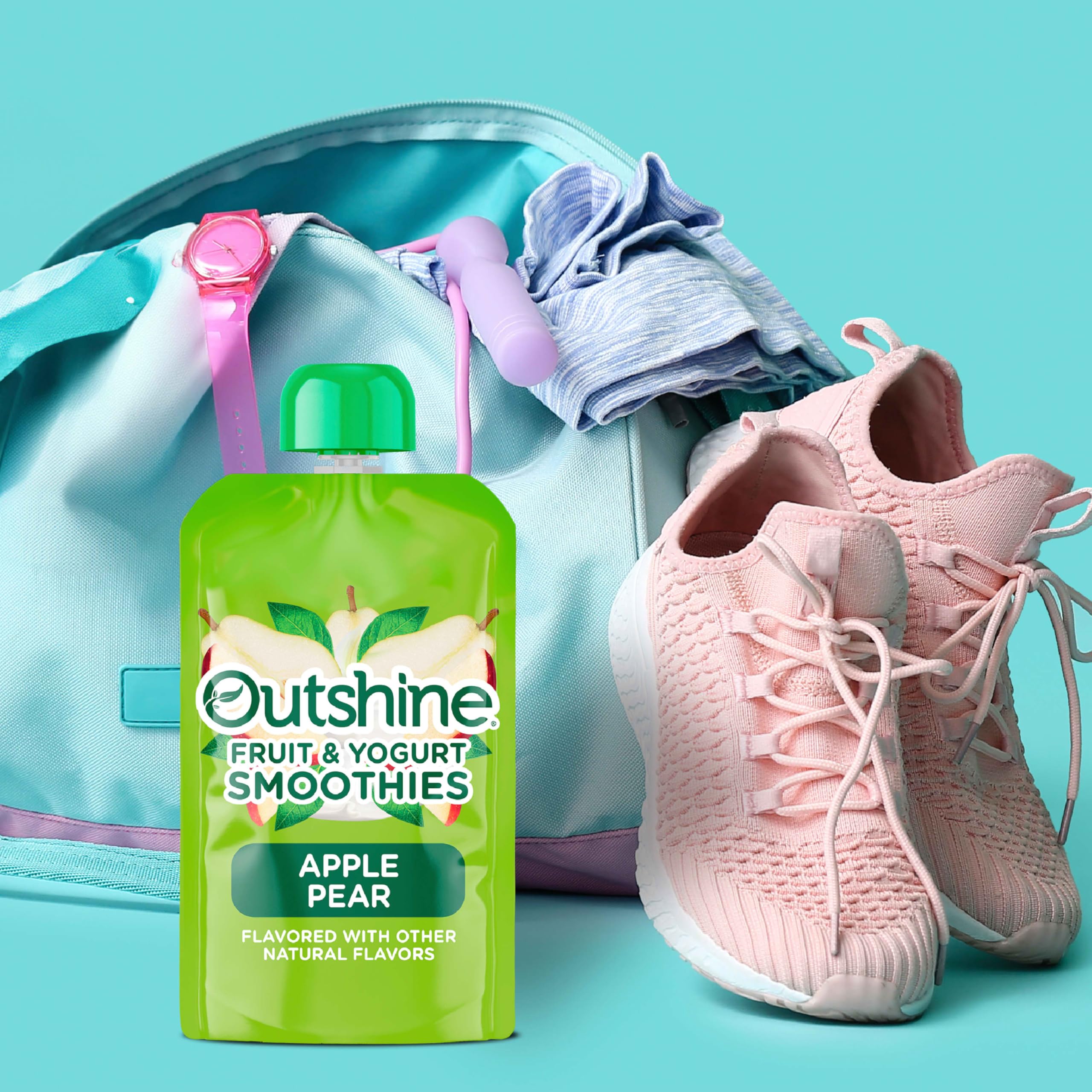 Outshine Fruit & Yogurt Smoothie Apple Pear, Smoothie Pouch, On The Go Snack, 4Pk 14 oz