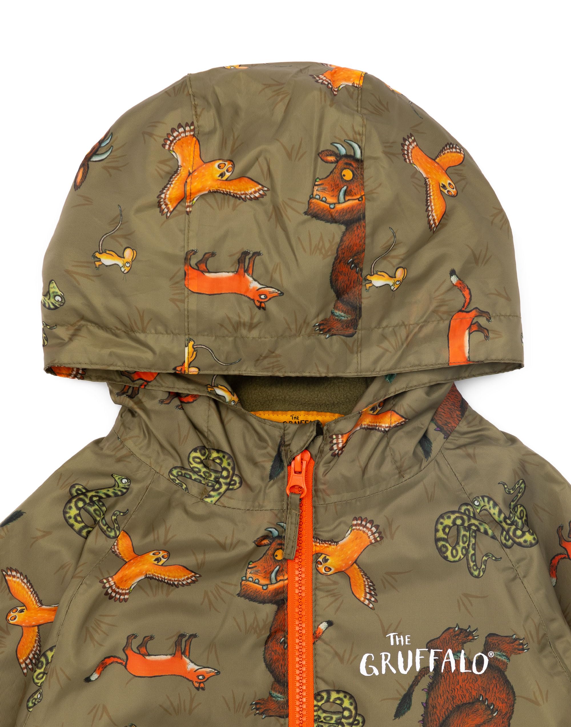 Gruffalo pozzanghera Suit Bambini | Girls Boys Owl Snake Fox Mouse Personaggi All In One impermeabile impermeabile | Giacca da passeggio Brown Long Sleeve Play