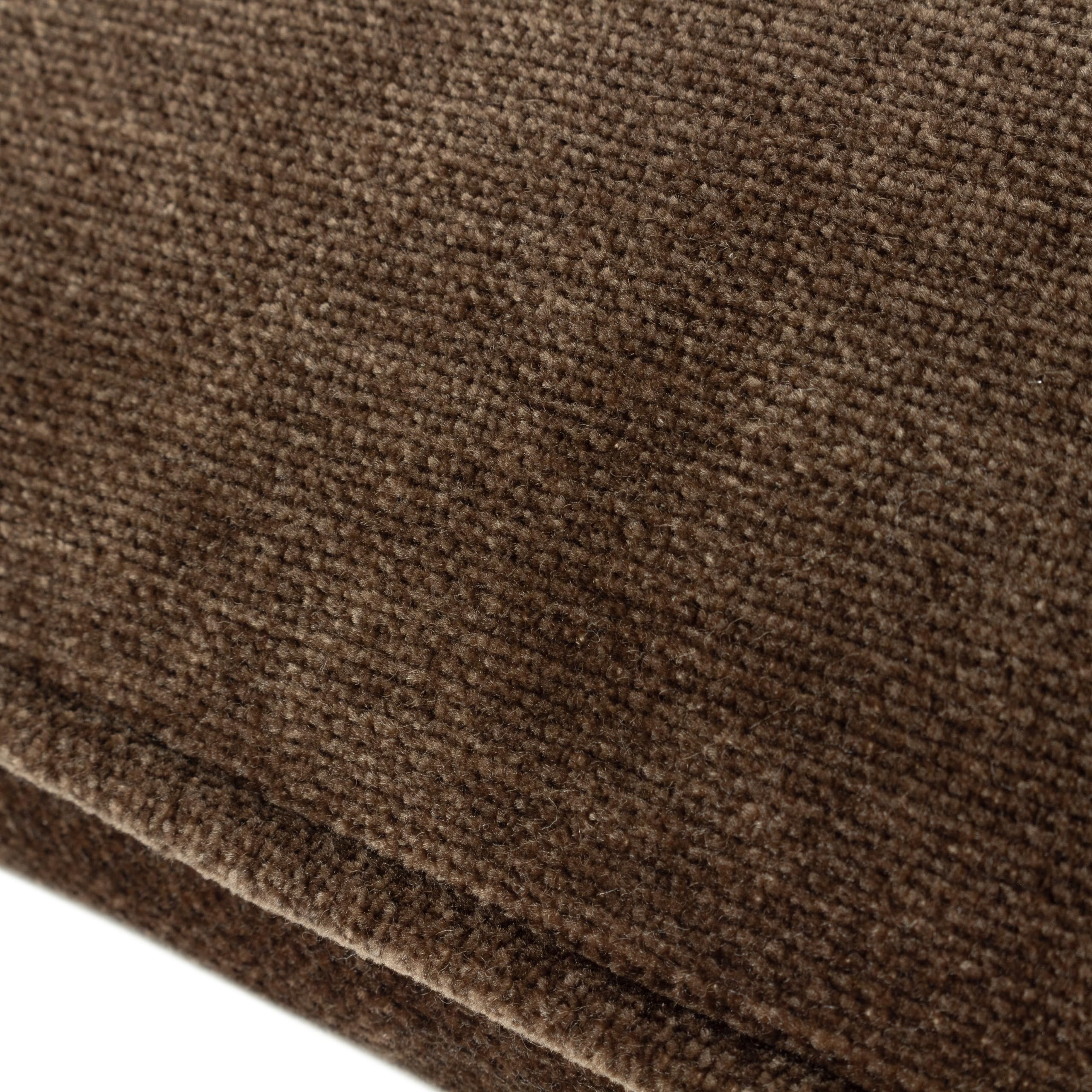 Furn Yard Heavy Chenille Cushion Cover - Luxury Soft Velvet Piped Decorative Case (Brown - 50x50cm), 50 x 50 cm (Pack of 1) - Image 3