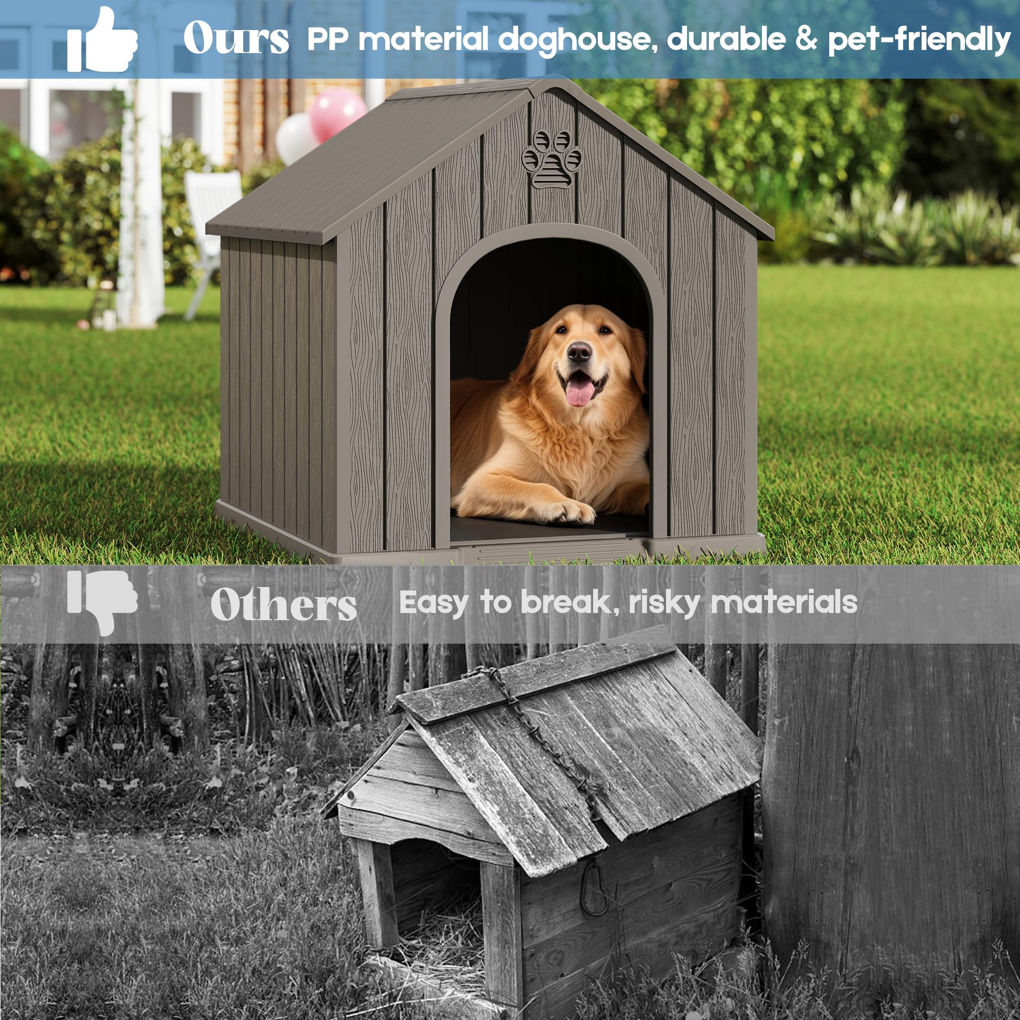 Amazon.co.jp: 屋内 - 屋外 大型犬小屋 中型から大型犬用 丈夫な