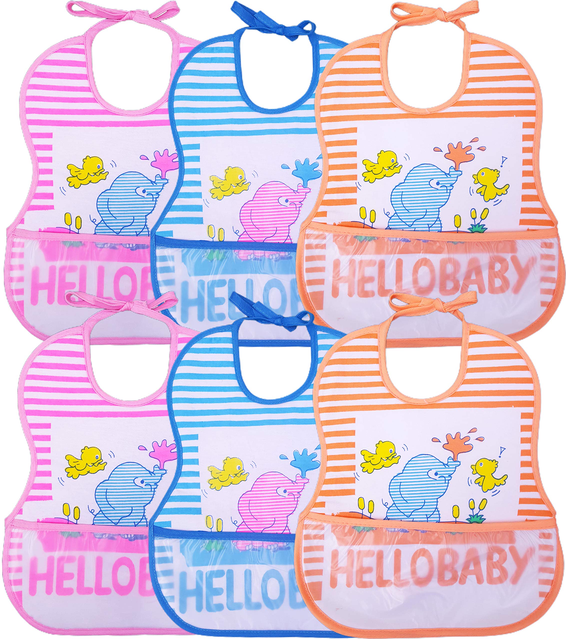 BTfash Waterproof Babies LARGE SIZE bib for Feeding, Crumb Catcher with Plastic Sheet (PO6, Large)-image-7