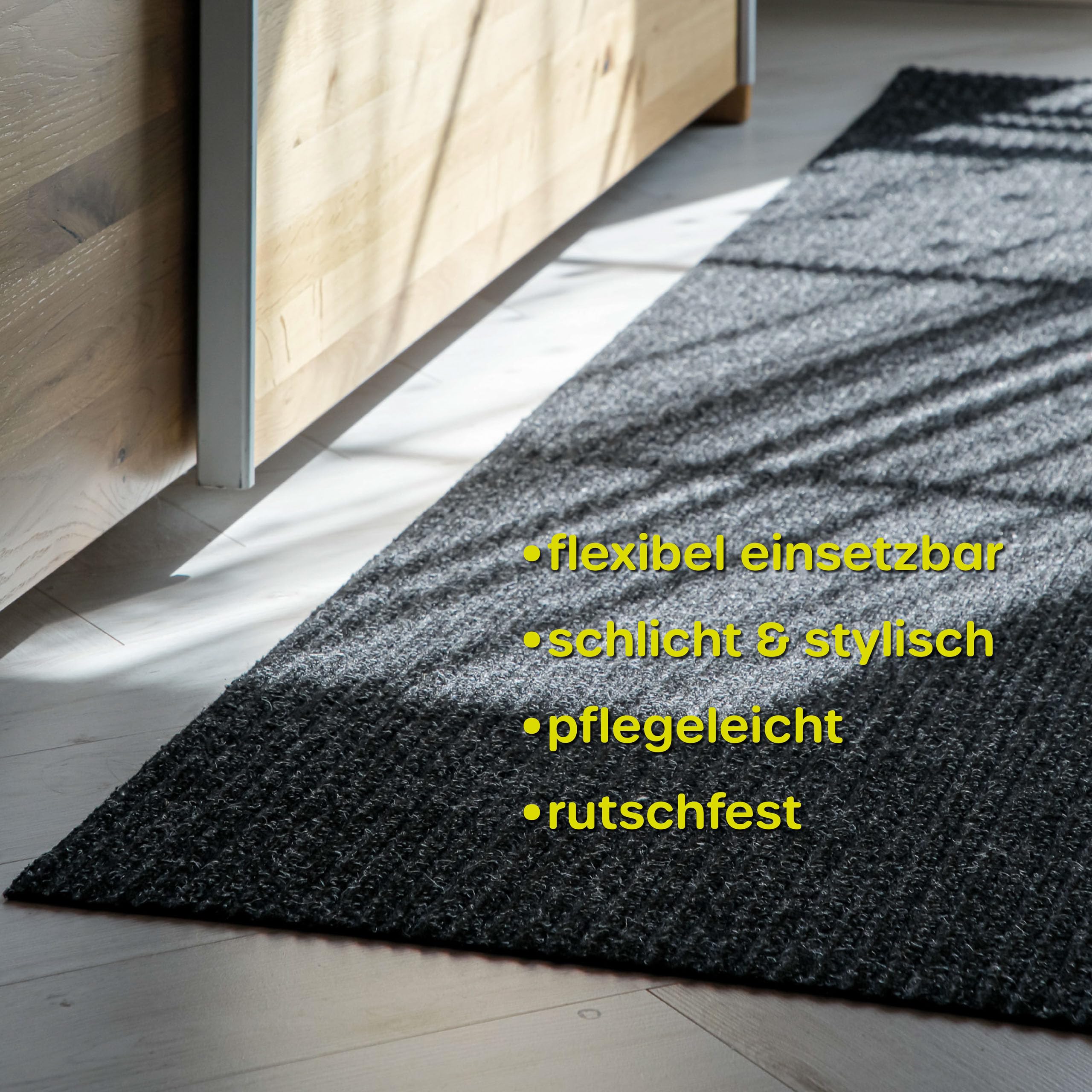 Wecon Home Buhai Läufer, 80 x 200 cm, schwarz