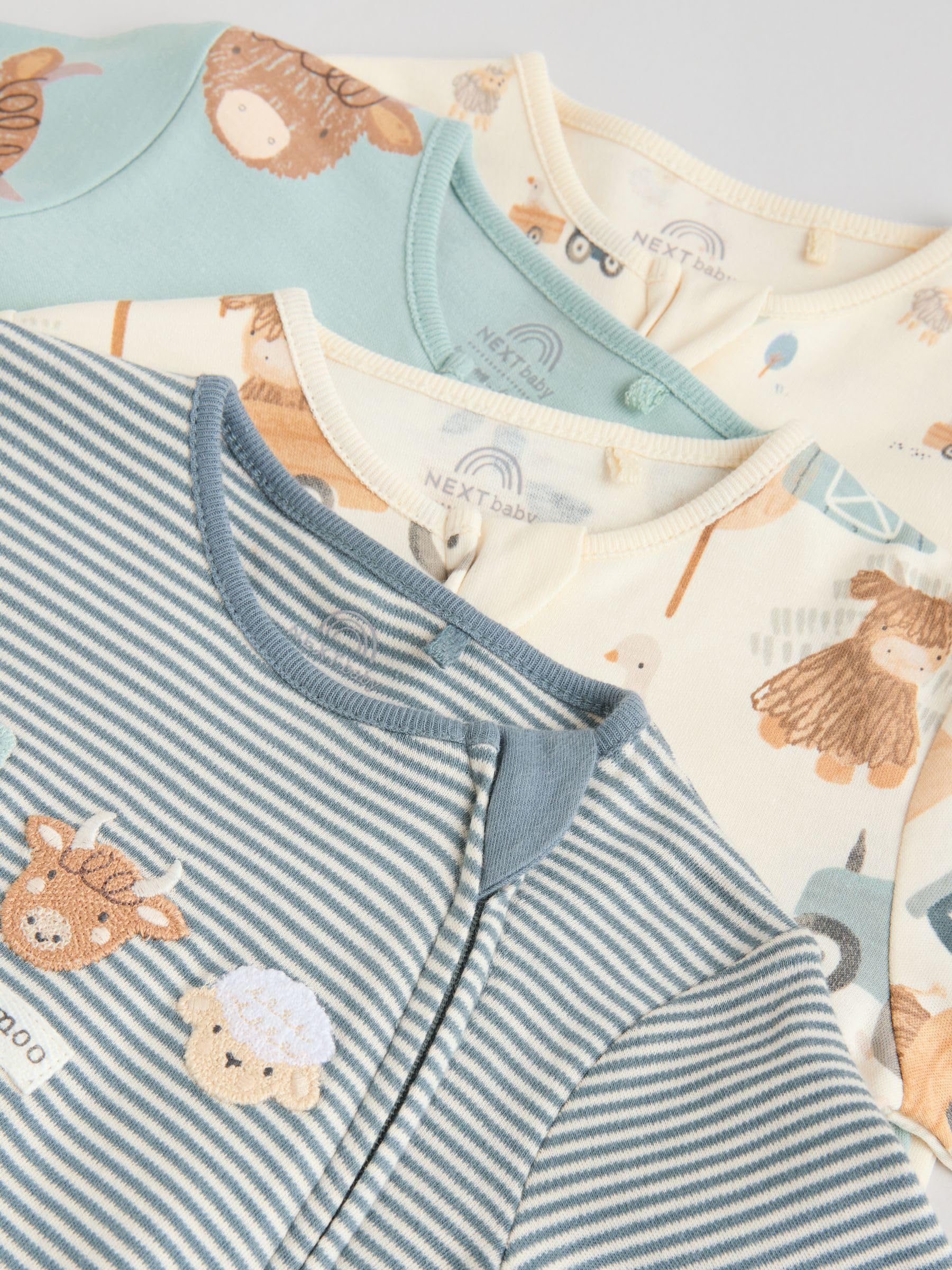NEXT Bébé garçon Grenouillère Vache bébé, Lot de 4